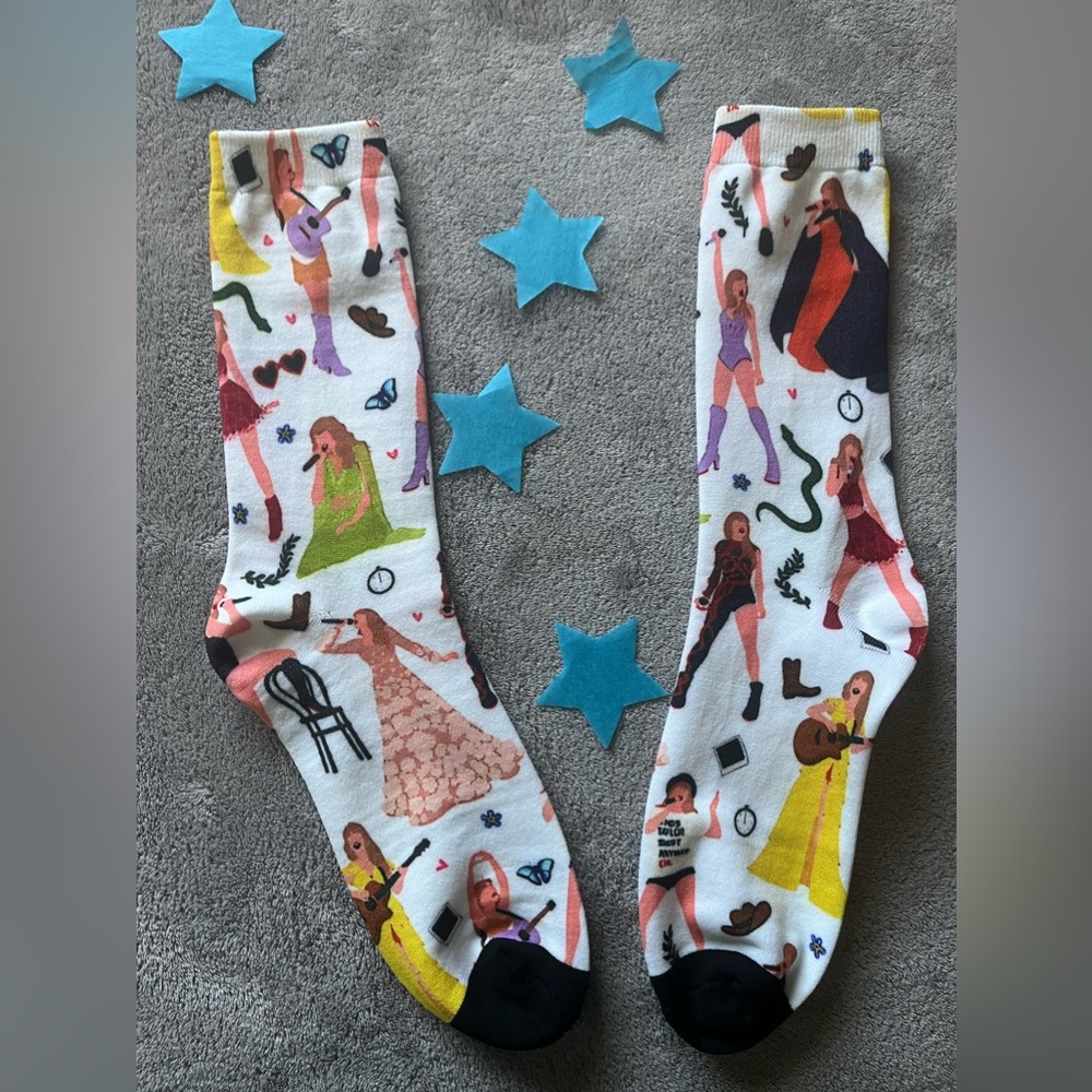 Eras Tour Socks Taylor Swift Swiftie Gift Willow Shake it Off Reputation 1989